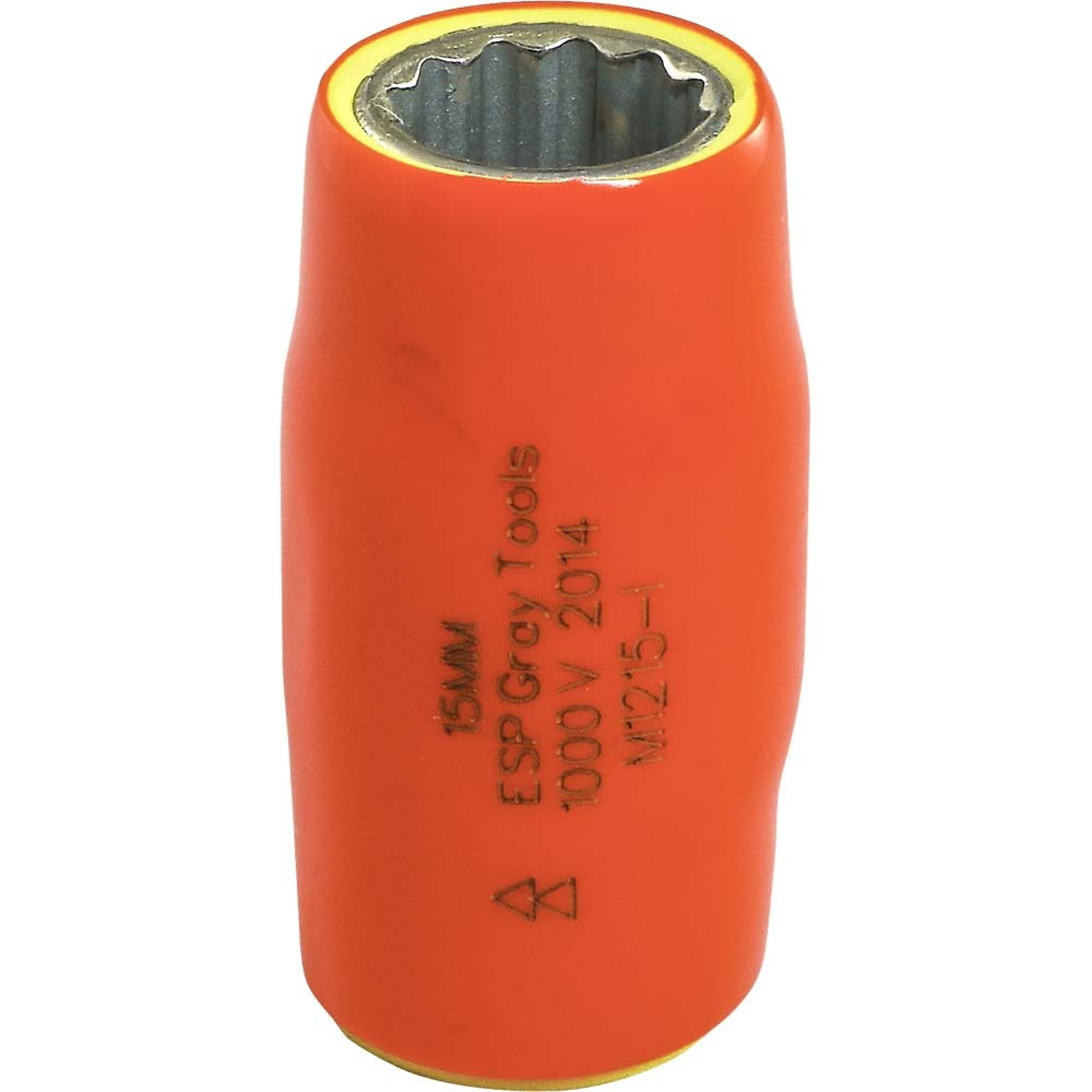 Gray Tools 15mm X 1/2" Drive, 12 Point Standard Length Socket, 1000V Insulated